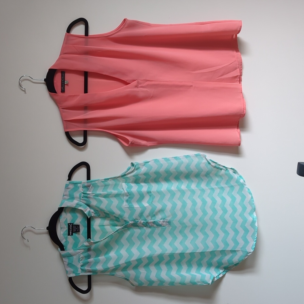 Semi-sheer tank top blouses